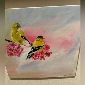 Hand Painted Bird Canvas
